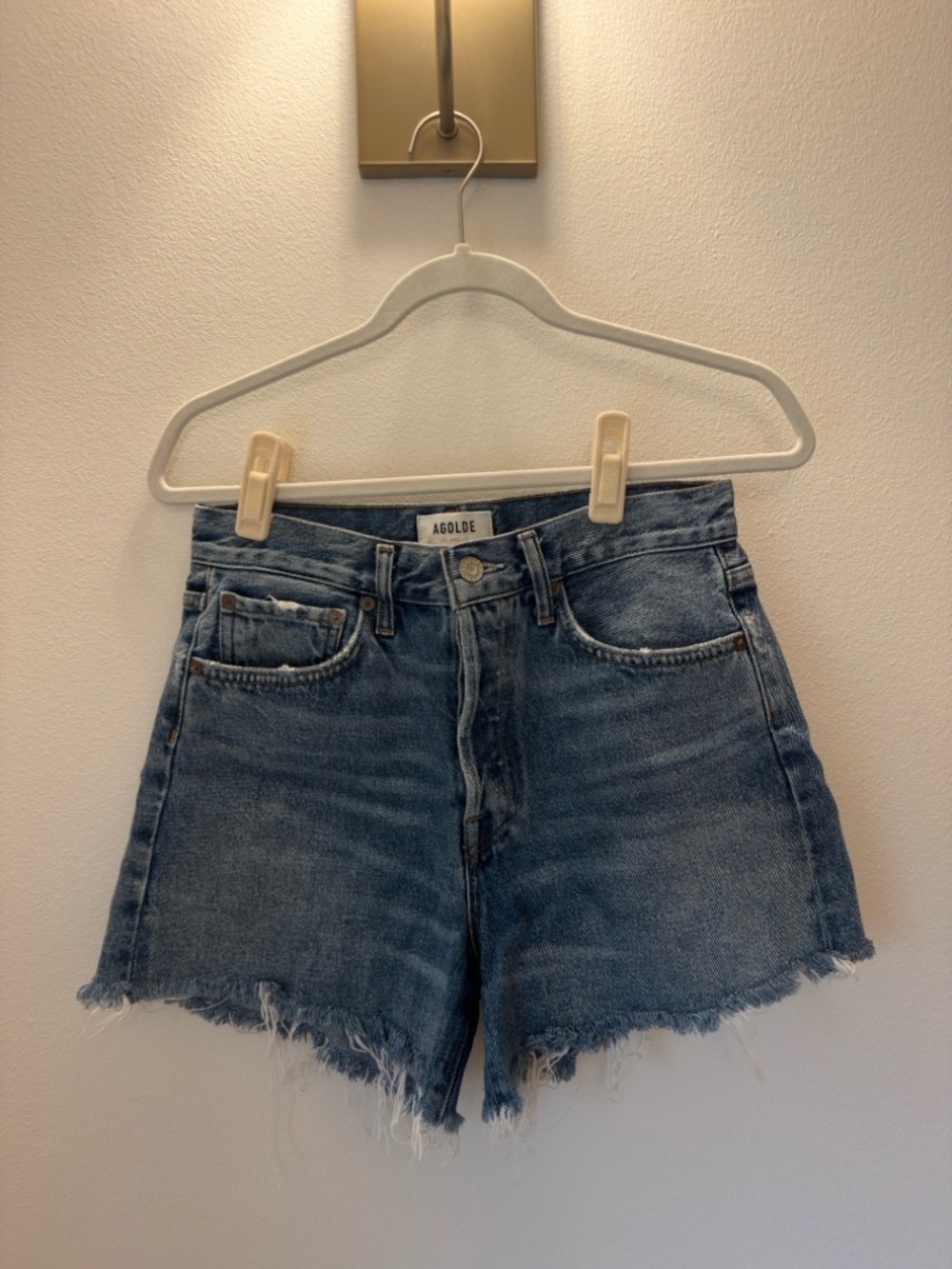 Agolde Parker Cut-Off Denim Jean Shorts, Size 26